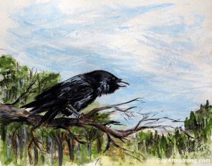 painting of a raven